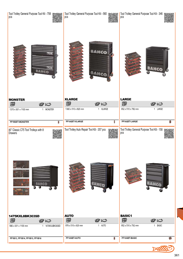 XL8 P TOOL TROLLEY ORANGE