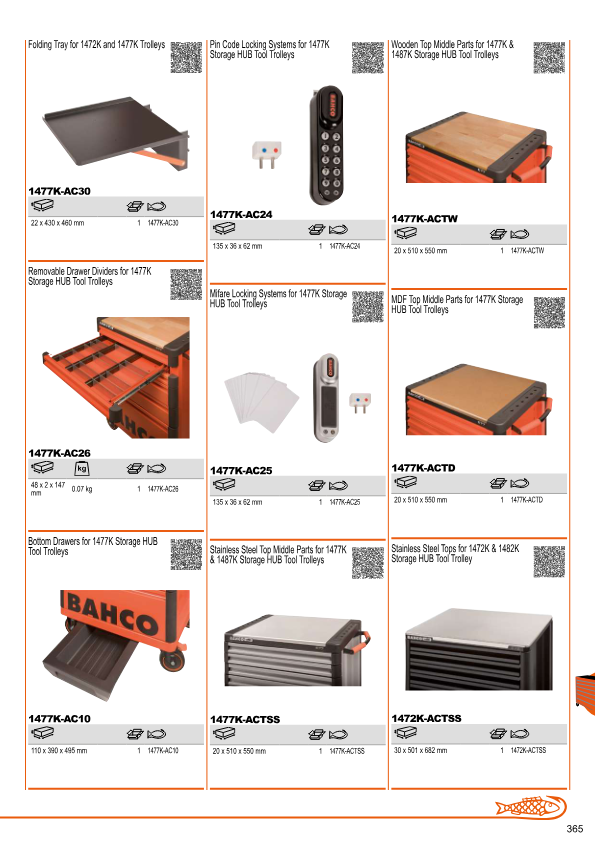 DRAWER DIVIDERS X 26" TROLLEYS