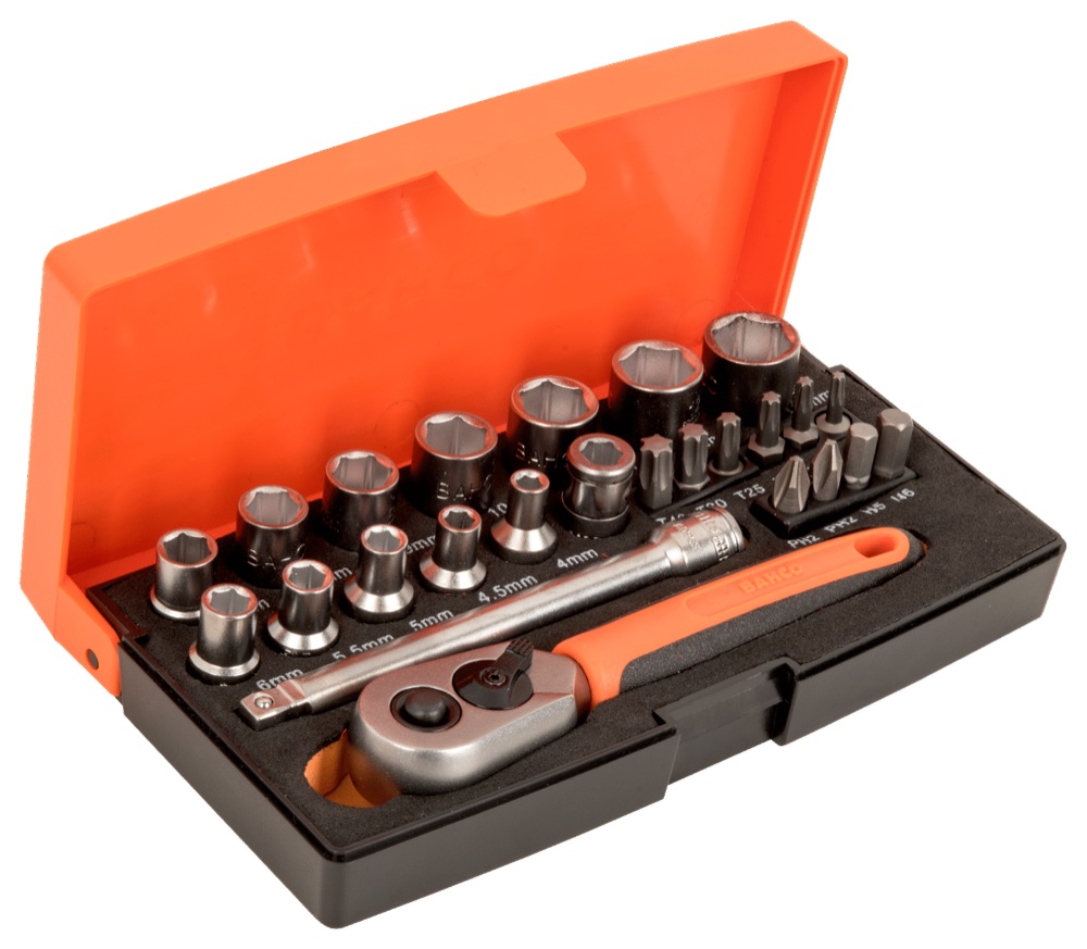 SOCKET SET 1/4" BLISTER 25 PC.