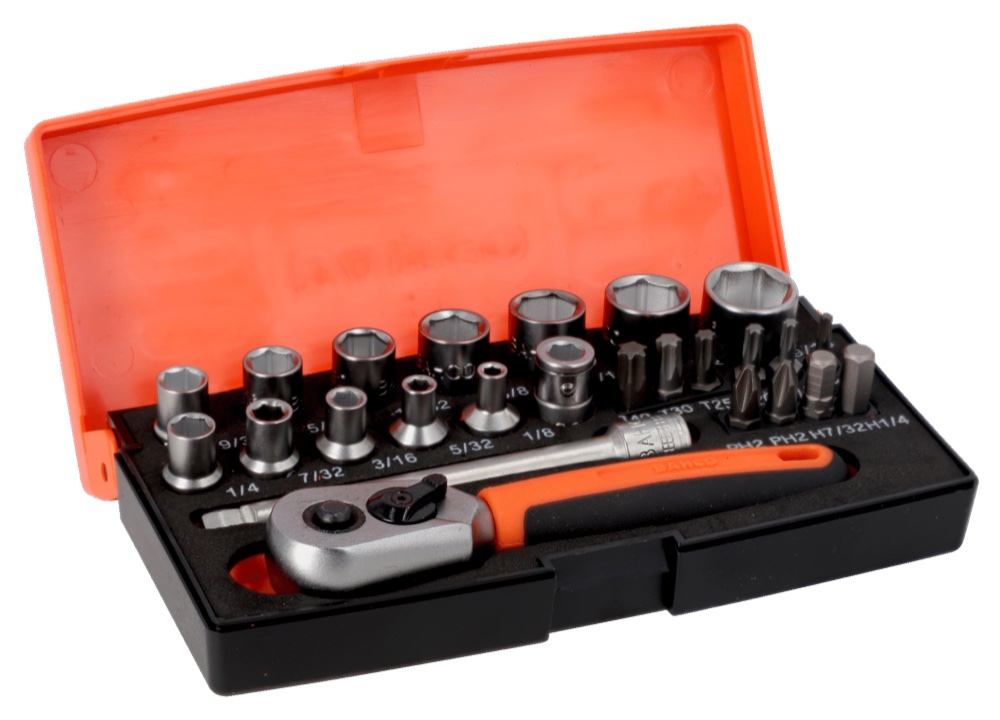 SOCKET SET 1/4" INCH SIZES,25P