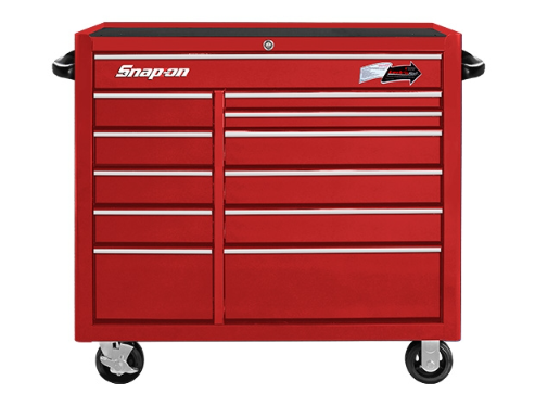 Snap-on 40" 經典款 12抽工具車 亮紅色 銀色鋁飾條 QB